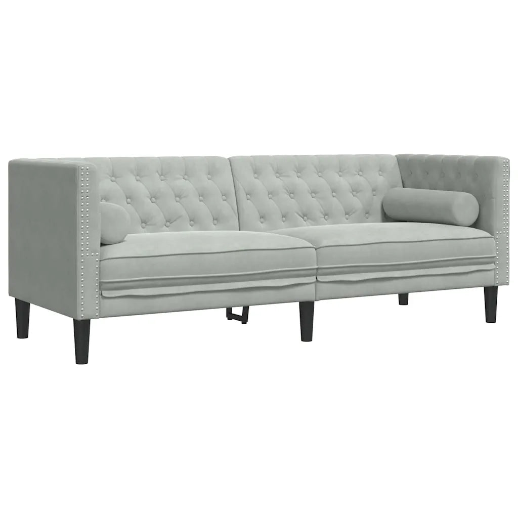 Divano per Soggiorno 2 pcs Grigio chiaro 194 x 74,5 x 70,5 cm