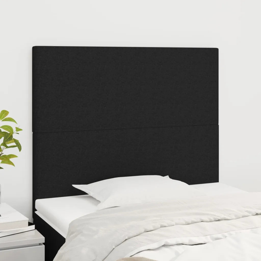 Testiera | Testata Nera 100x5x118/128 cm Tessuto