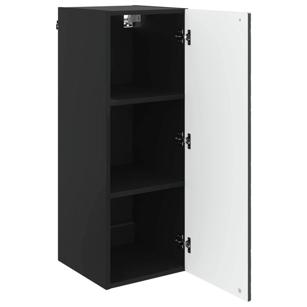Mobiletto a muro 33 x 34,5 x 90 cm Legno ingegnerizzato Nero 899266