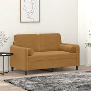 Divano a 2 Posti con Cuscini Marrone 120 cm in Velluto 3200878