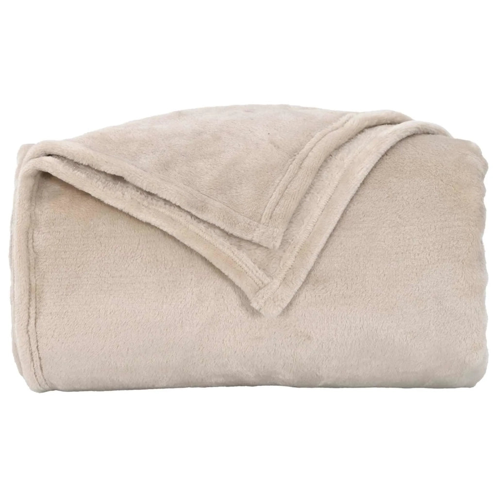 Coperte da Pile 6 pz Beige 220 x 240 cm Panno