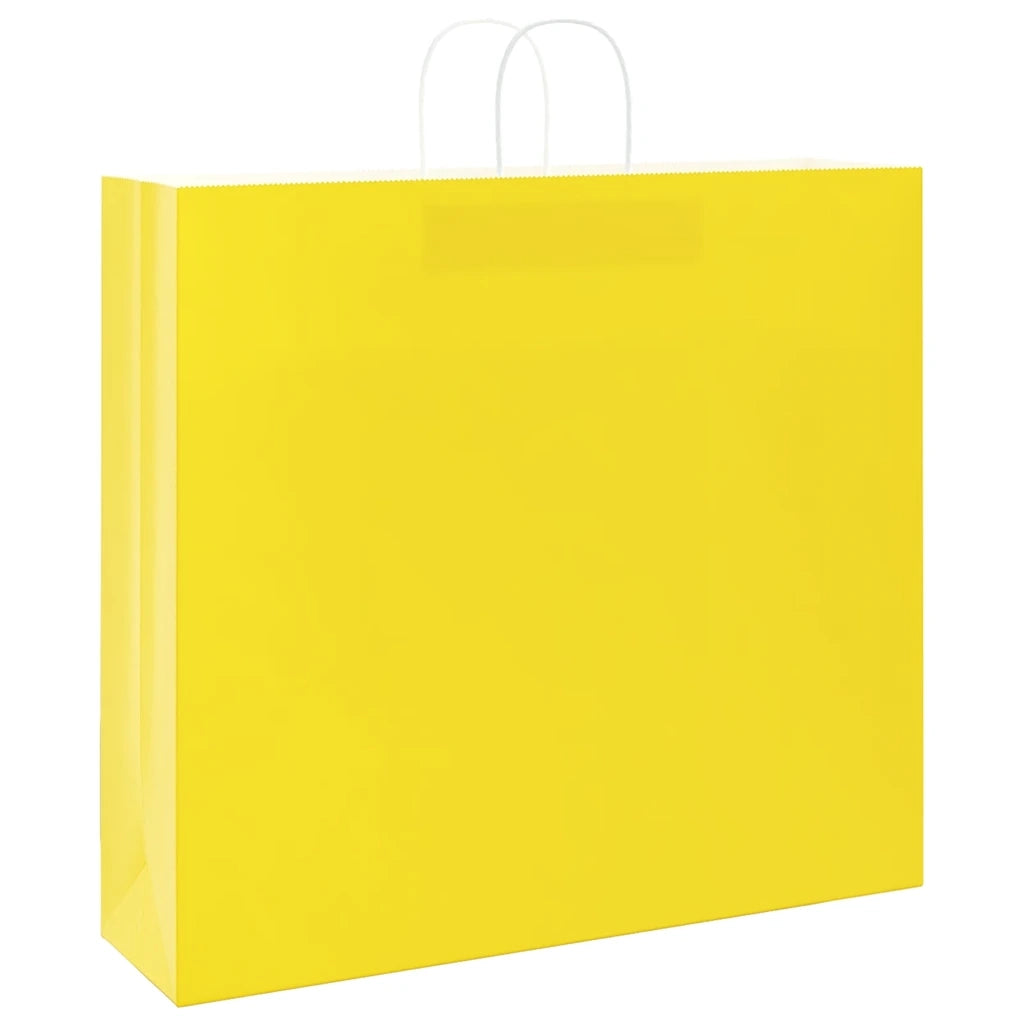 Sacchetti di Carta 250 pz con Manici Gialli 54x15x49 cm 4101794