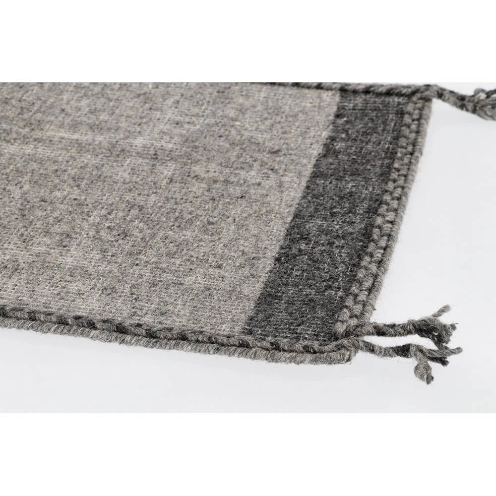 Tappeto in lana tessuto a mano con nappe stile etnico - COOPER