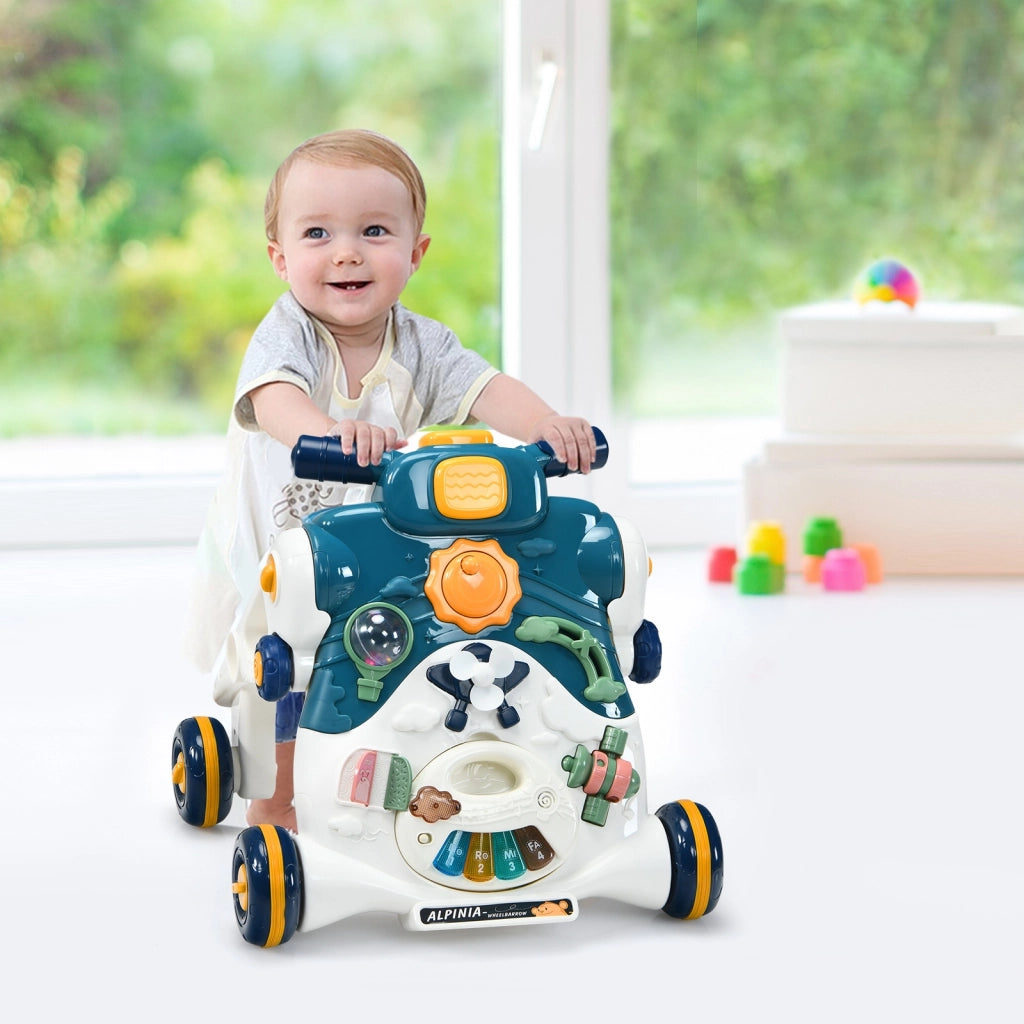 Primi passi 3 in 1 per bambini, Centro attivit¨¤ per bambini con luci e musica, Blu-Primi passi