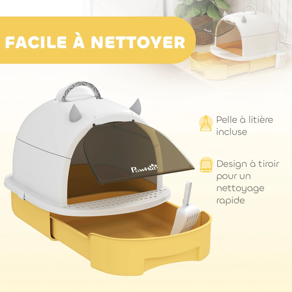 Casetta igienica per gatti chiusa ¨C zephmum ¨C giallo 40.5x52x39 cm