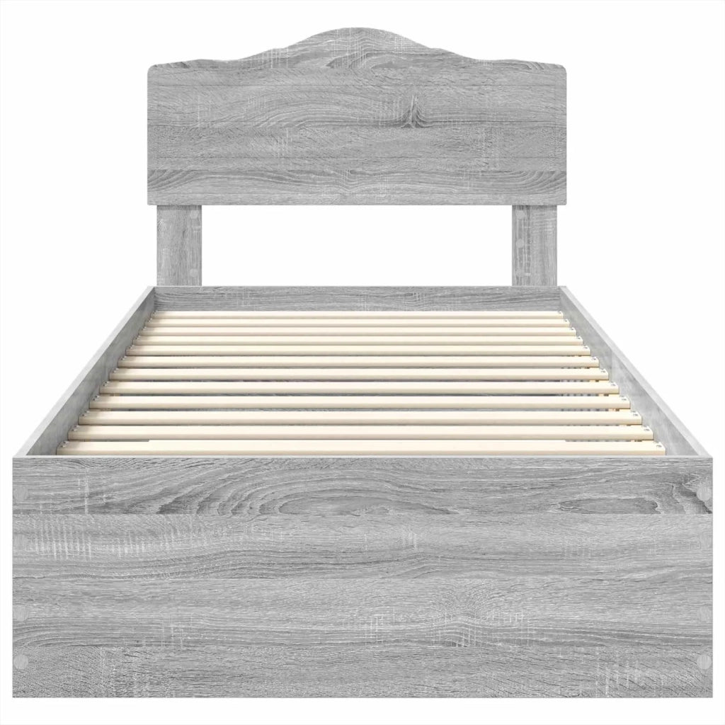 Letto singolo | Letto per adulti | Struttura del letto Grigio Sonoma 90 x 190 cm Legno multistrato