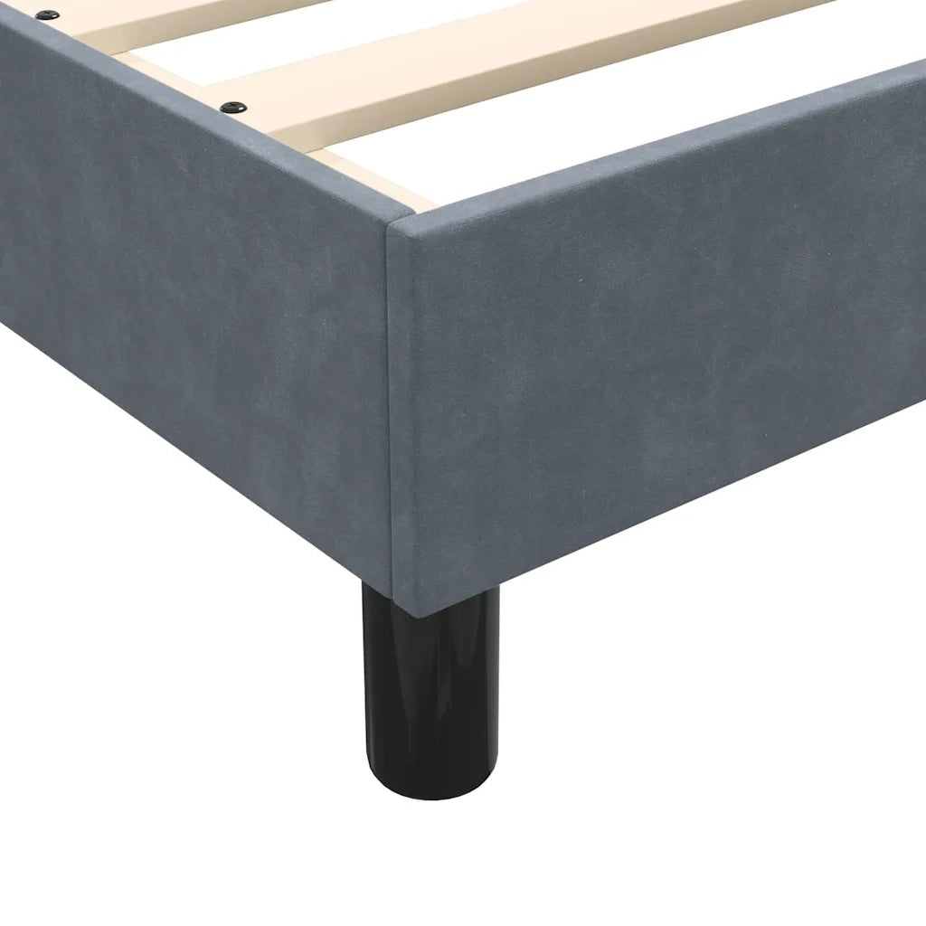 Giroletto senza Materasso-Struttura Letto Grigio Scuro 160x220 cm Velluto