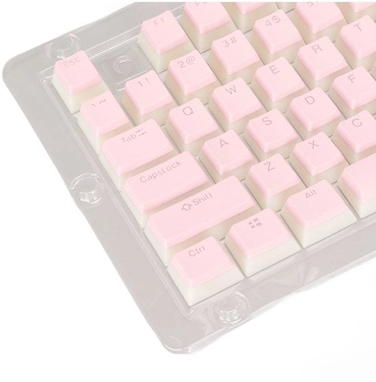 ONF3 - 108 Capsule di tasti - Sostenibili e trasparenti - Rosa - Tastiera meccanica - Universale - Adatto per 61 87 104 108 tasti...