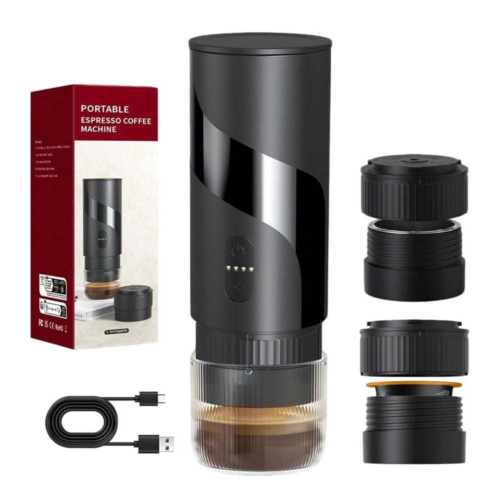 Trade Shop - Mini Macchina Per Caffè Espresso Portatile Ricaricabile 20 Bar 2in1 Per Capsule Macinato -