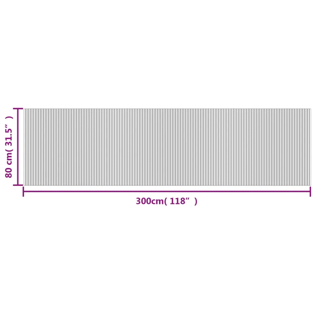 Tappeto Rettangolare Natura Chiaro 80x300 cm in Bambù 376783