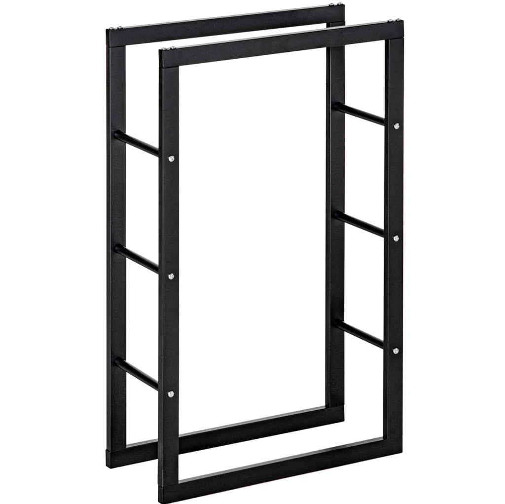 Portalegna in acciaio nero resistente fino a 97 kg, 60x25x100 cm