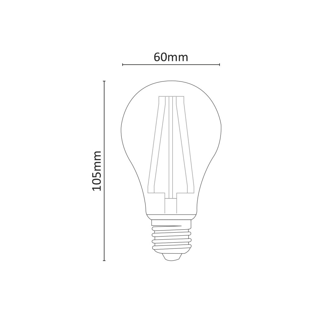 Alca power a60 15w 220v 2500lm 6000k e27 lampada classica a filamento a led