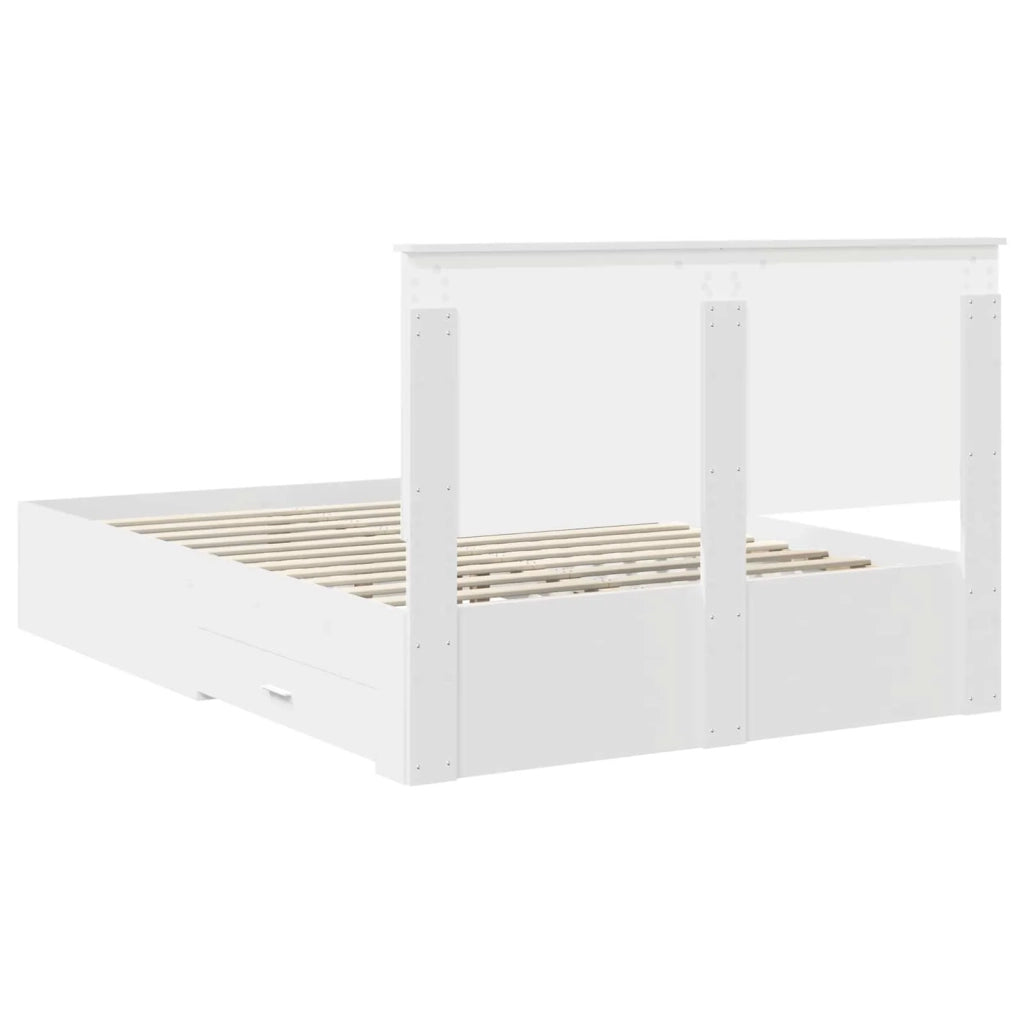 Struttura del letto-Giroletto-Rete del Letto Bianco 140 x 200 cm Legno multistrato 730444