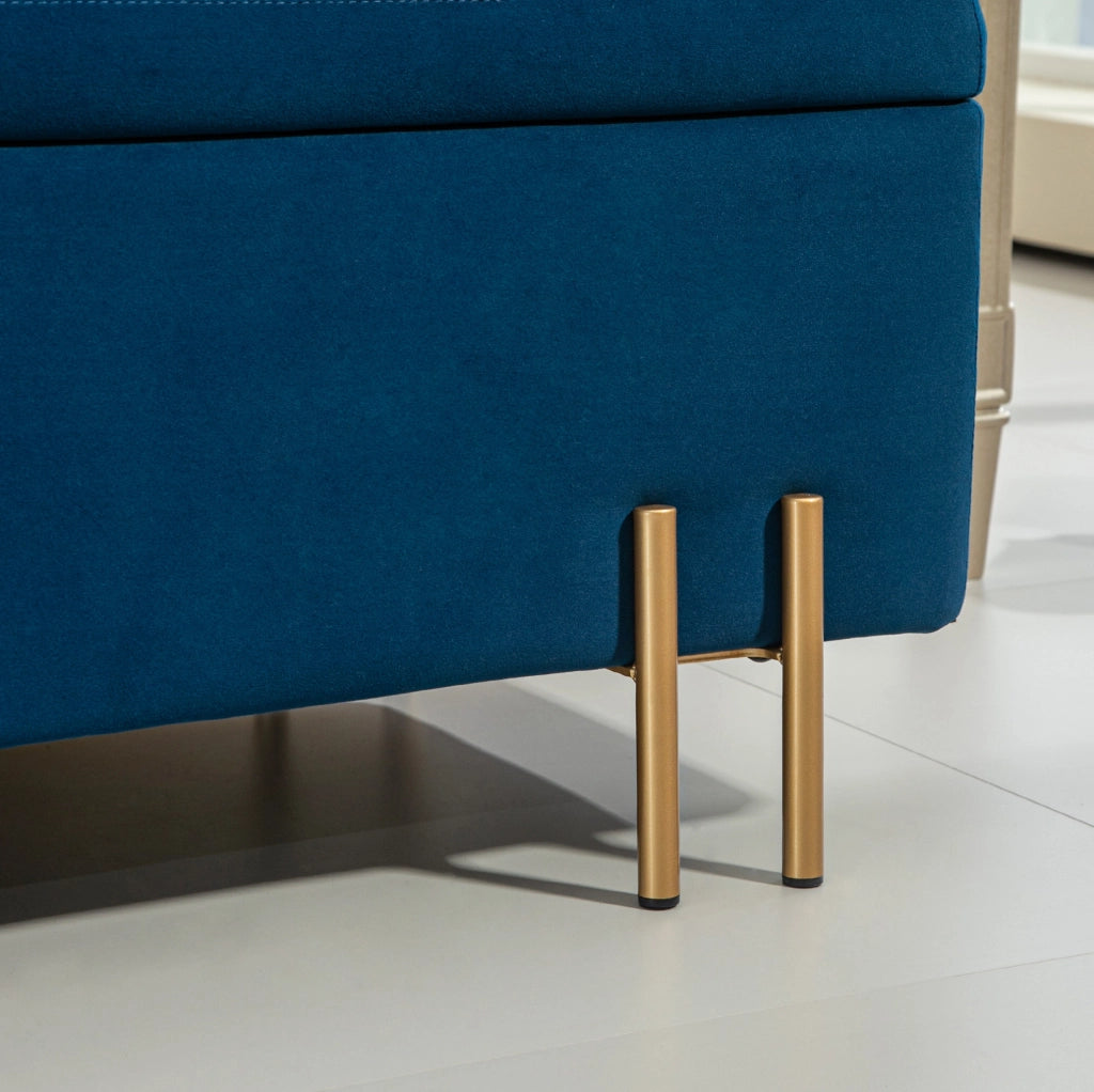 Panca contenitore  100x40x42 cm blu - contenitore integrato, senza materasso