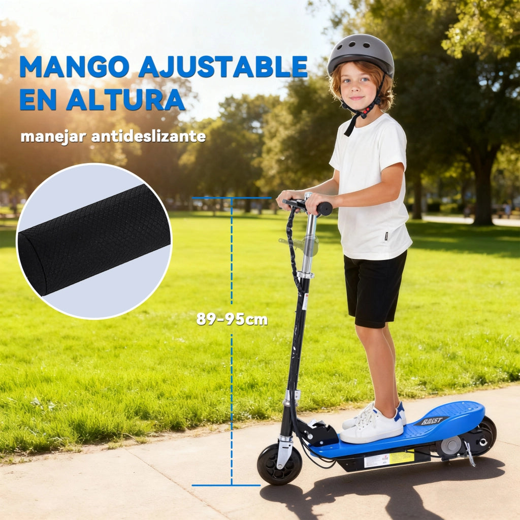 Monopattino Elettrico Pieghevole per Bambini ¨C Xylo ¨C Manubrio Regolabile 78x37x87-95cm Blu