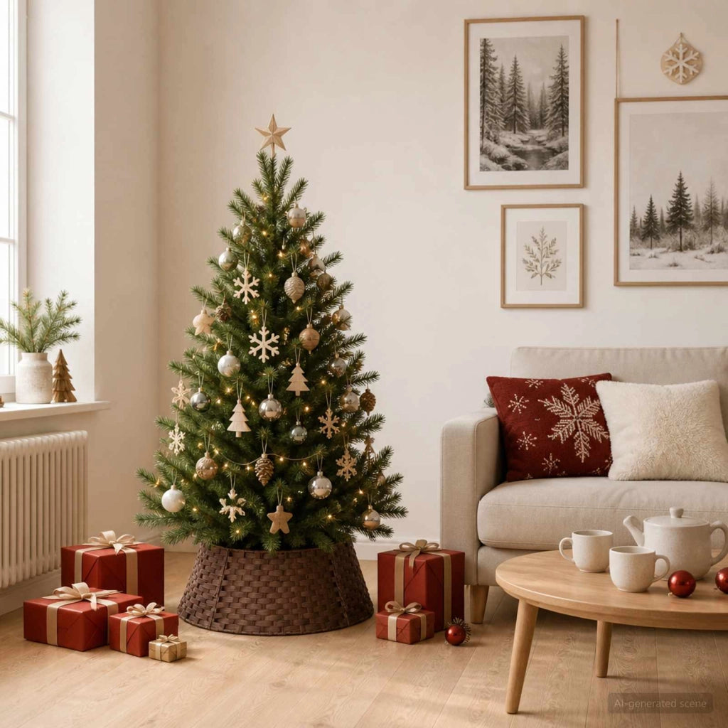 Collare per Albero di Natale Rotondo Marrone Scuro 42048784