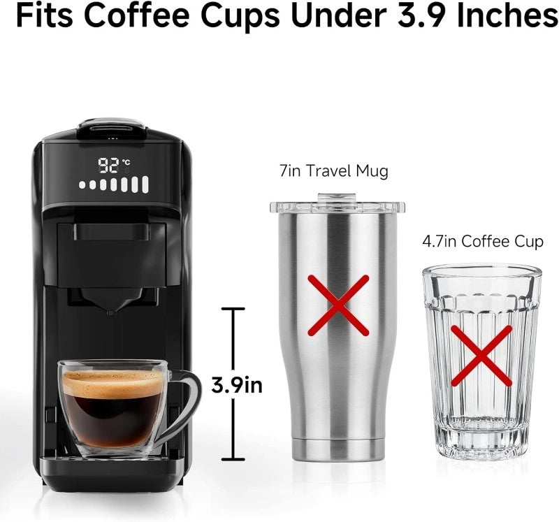 H1B Macchina da caffè espresso 6 in 1; capsule multiple e caffè macinato; caldo/freddo; 19 bar; beige