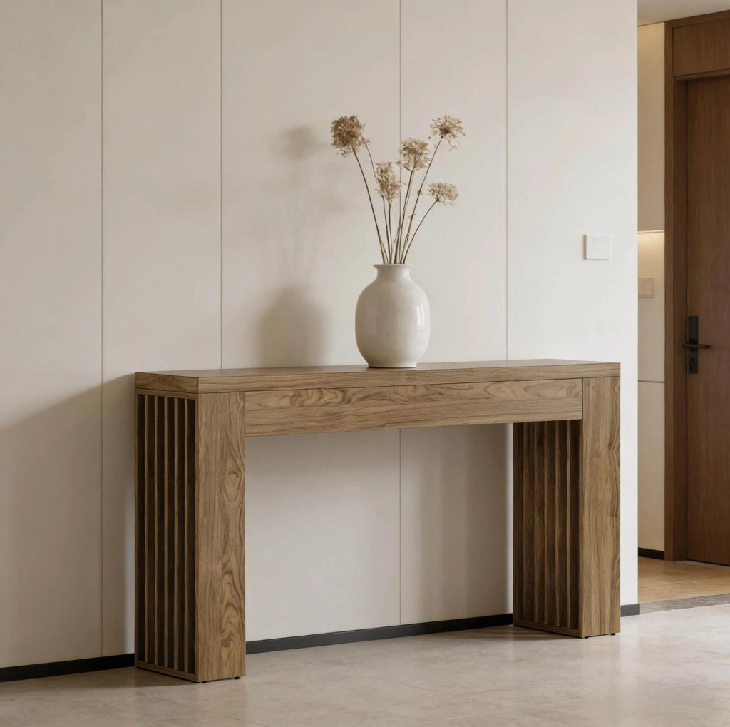 Tavolo consolle da ingresso 150 cm in MDF marrone stile rustico HOMVRA