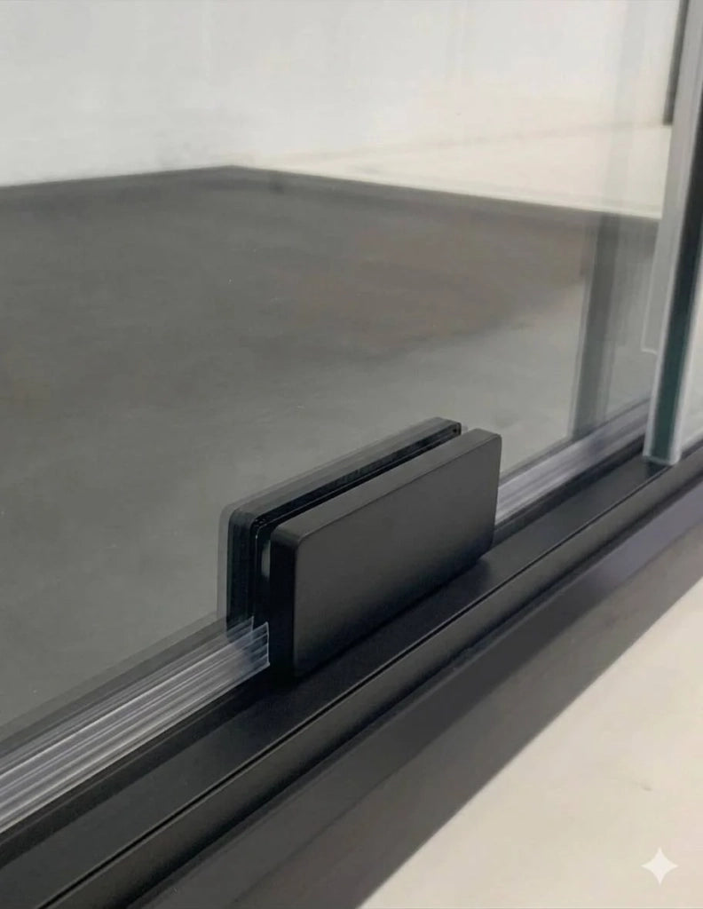 Porta doccia scorrevole 1+1 CIRENE (KENNA) Walk-in140 cm Profilo Nero
