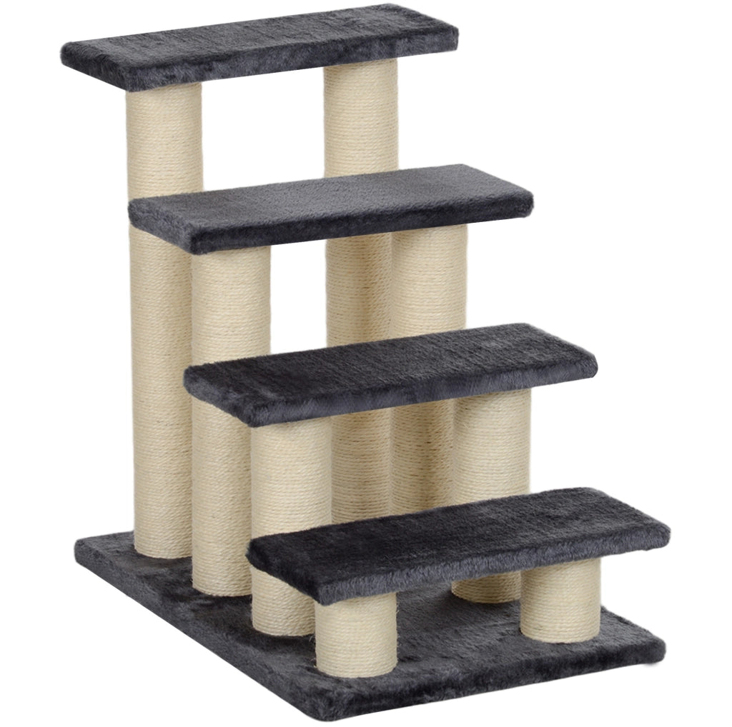 Scala per animali 60x40,5x59 cm grigia in truciolare, 4 gradini