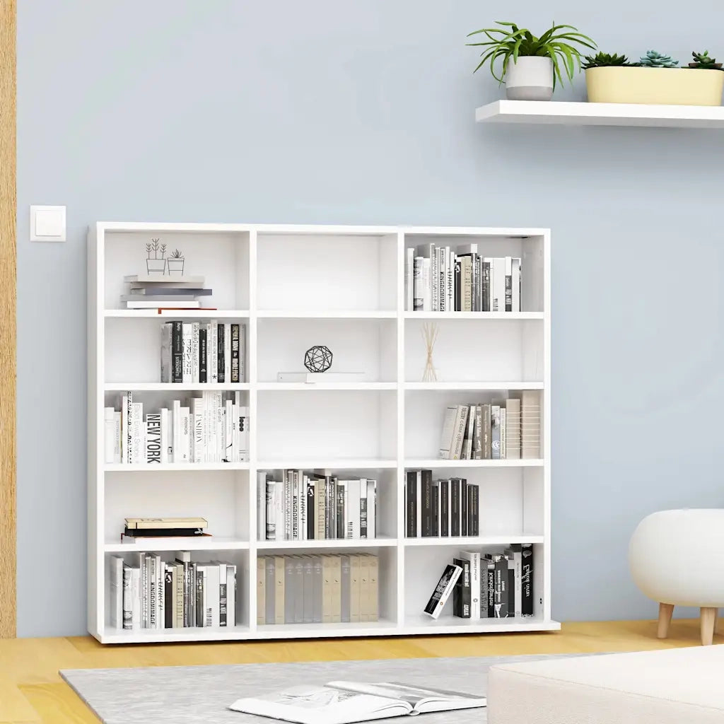 Armadietto Porta CD Bianco 100x23x89,5 cm in Legno Multistrato CFW9414667