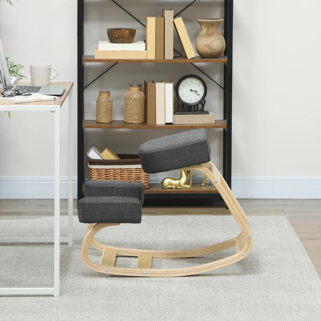 Sgabello ergonomico in legno di betulla ¨C zephmum ¨C grigio scuro