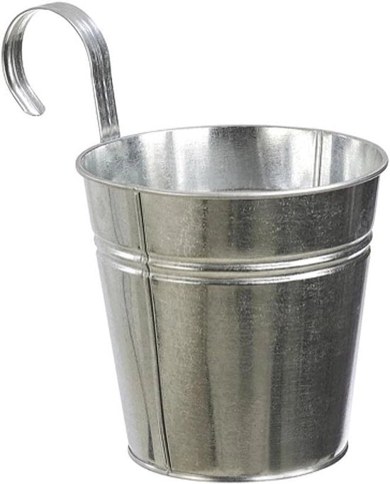 Vaso per piante con supporto Ø 14 cm altezza 14 cm - Zinco Argento