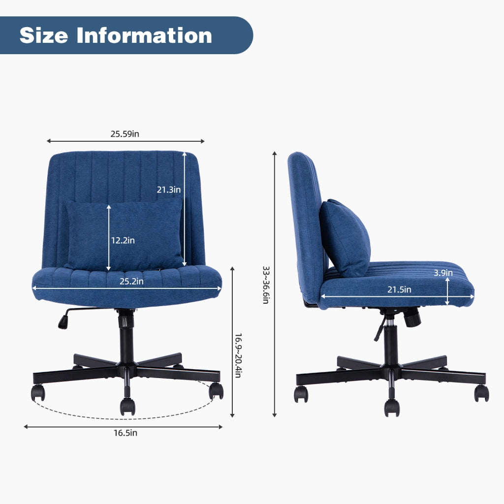 Sedia da Ufficio Girevole ¨C MINIMAL ¨C Tessuto Imbottita, Senza Braccioli, Altezza Regolabile