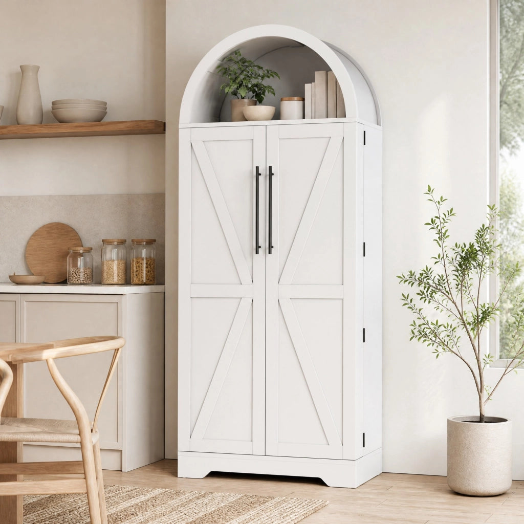 ARMADIO ad arco 70x40x165 cm MDF bianco