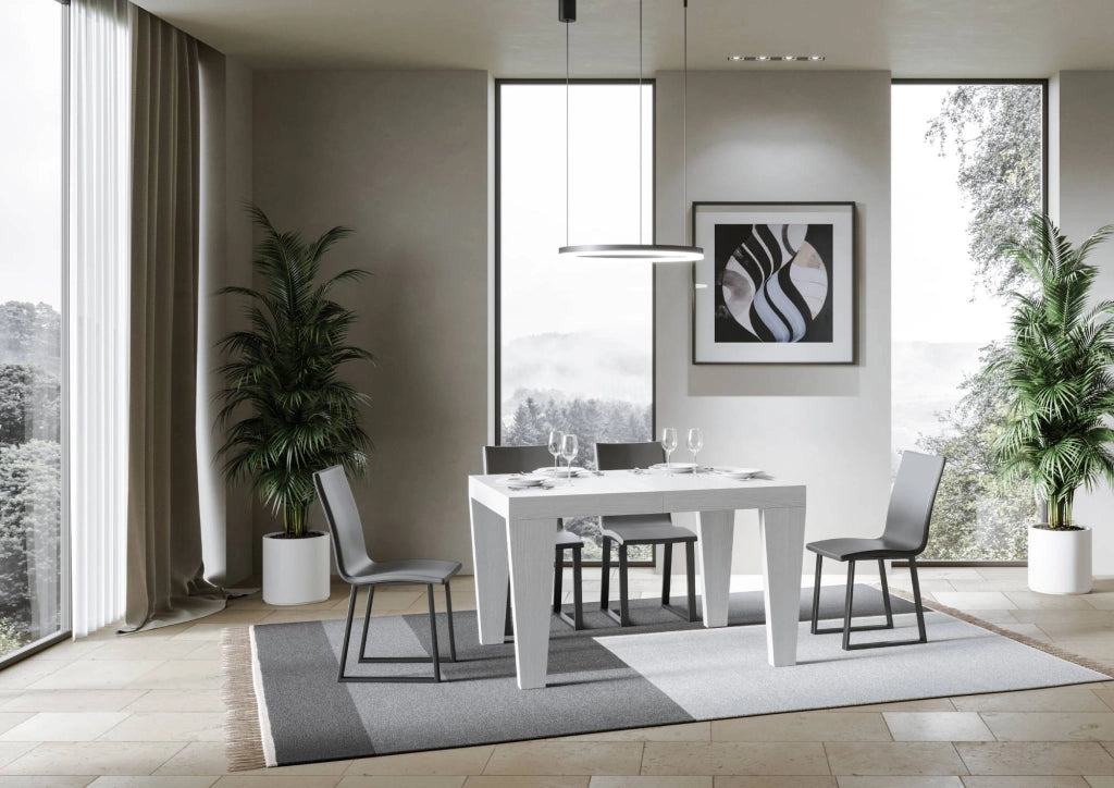 Tavolo Allungabile 120/224x90x77 cm Spimbo Bianco Frassino