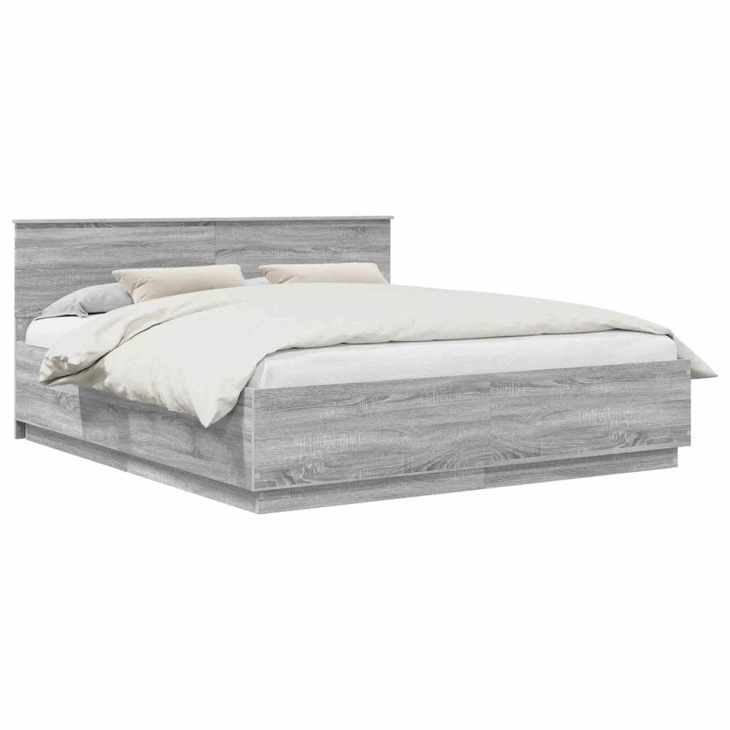 Struttura del letto con testiera Grigio Sonoma 180 x 200 cm 3408143