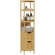 Armadietto per Bagno con Ripiani e Cassetti ¨C zephmum ¨C 30x30x144 cm