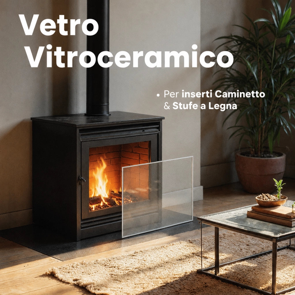 516 x 352 x 4 mm - Vetro per stufa a legna - vetro camino di ricambio - vetro per caminetto resistente al fuoco - France Vitre