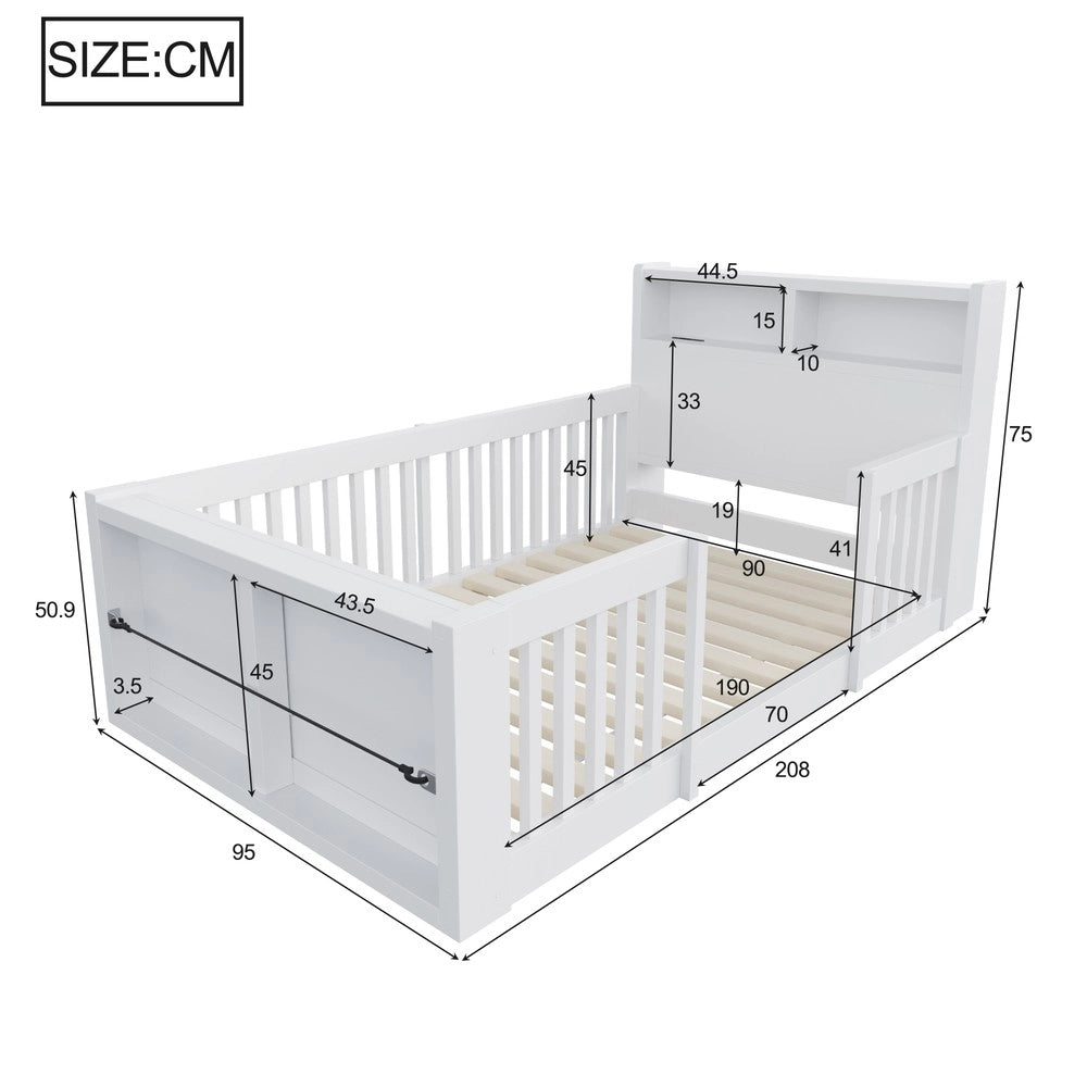 Letto singolo ¨C Minimal ¨C bianco in legno 90x190cm