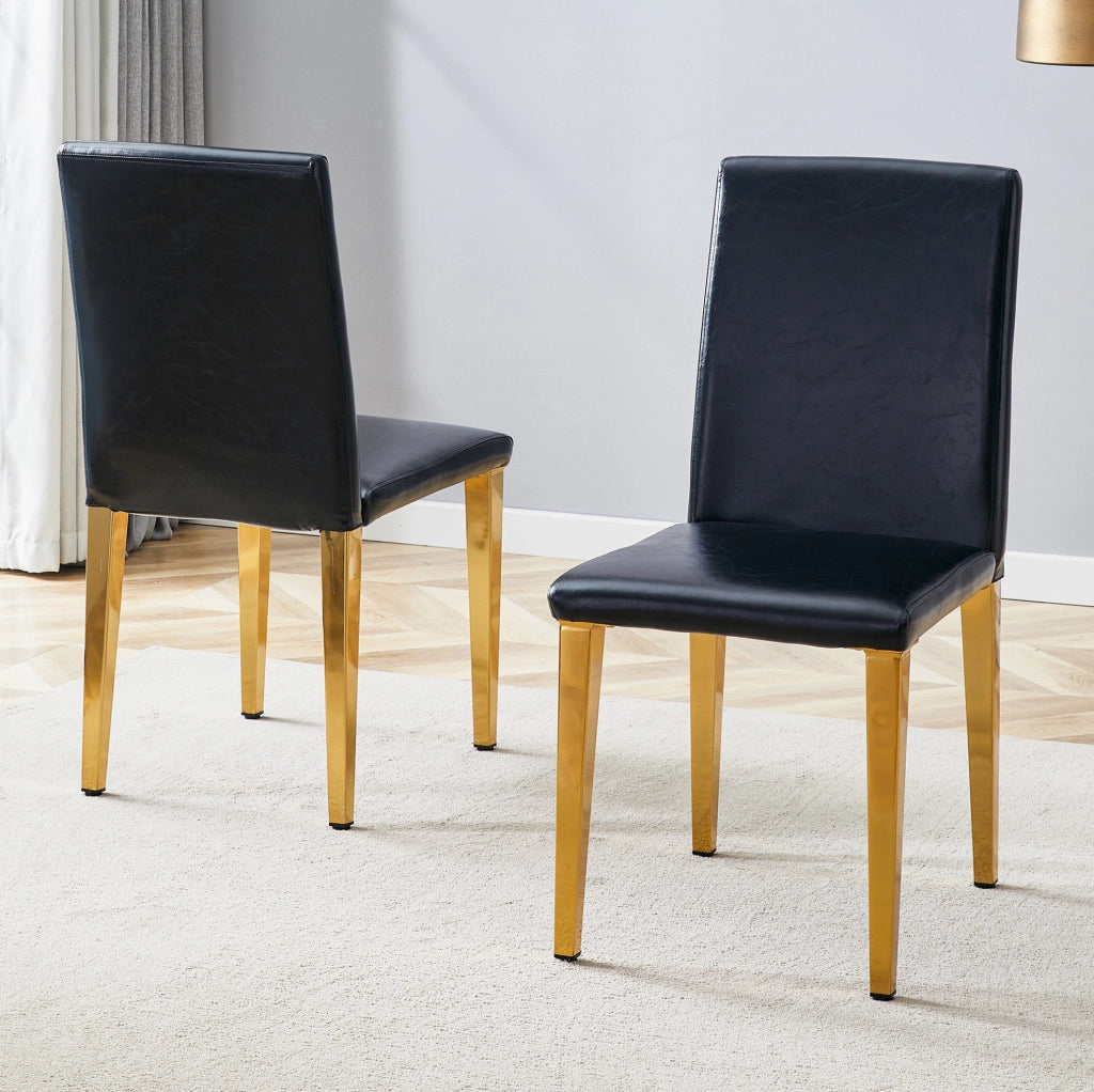 SEDIA Set da 2 pezzi 90 cm Nero/Oro in PU e metallo