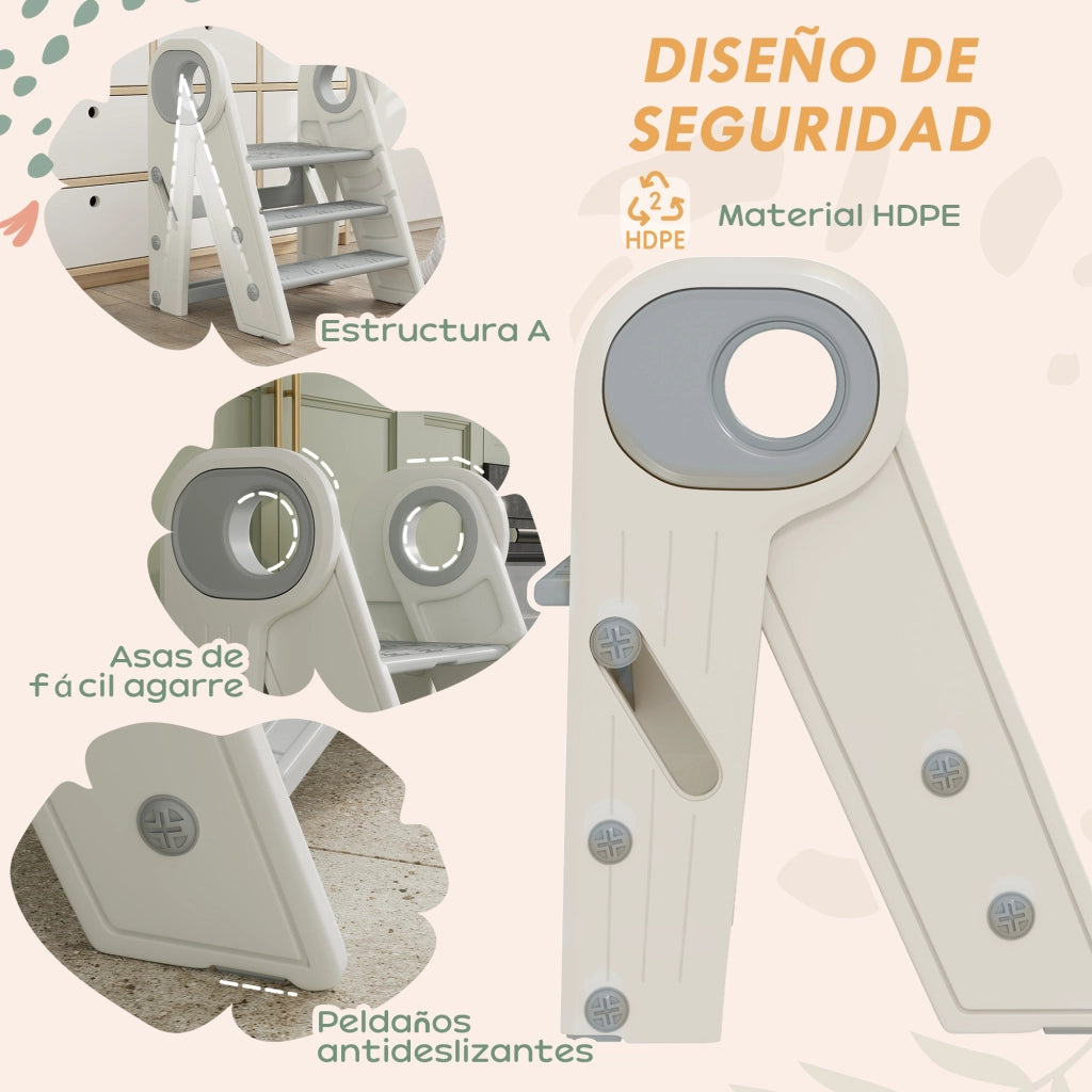 Scala di apprendimento regolabile per bambini ¨C zephmum ¨C grigio e bianco 90x40x90 cm