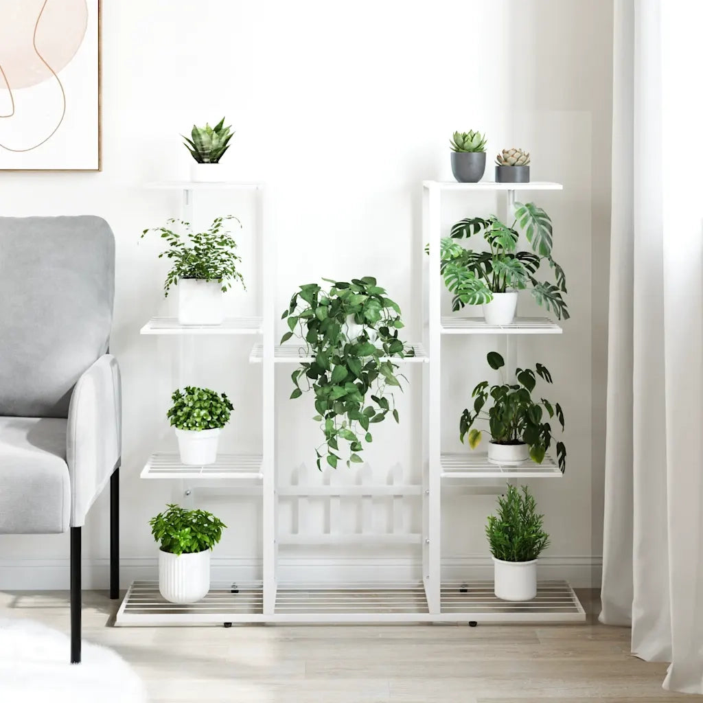 Portafiori | Sostegno per piante 94,5x25x89 cm Ferro Bianco