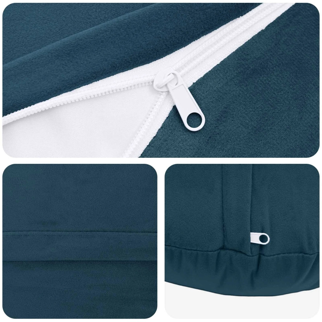 Cuscino con cuscino HEERLEN 2 pz Blu Velluto 928689