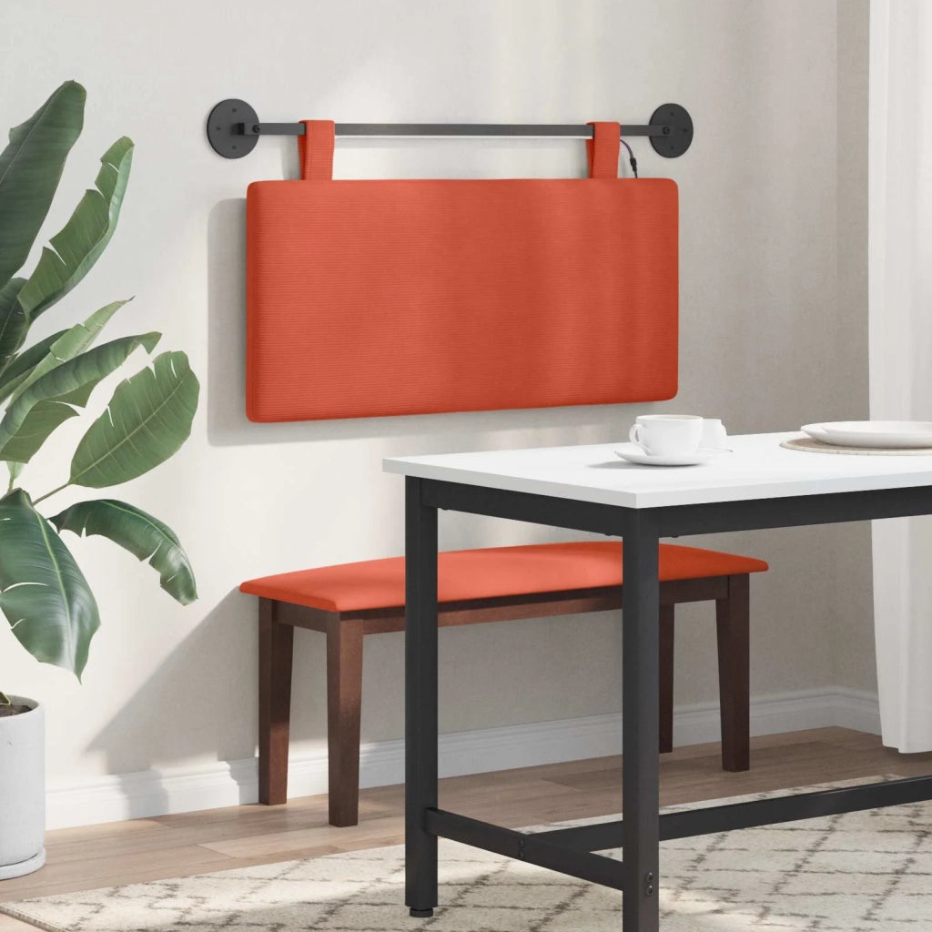Testiera sospesa Con luce LED Rosso Arancio Tessuto in Cords 3424289
