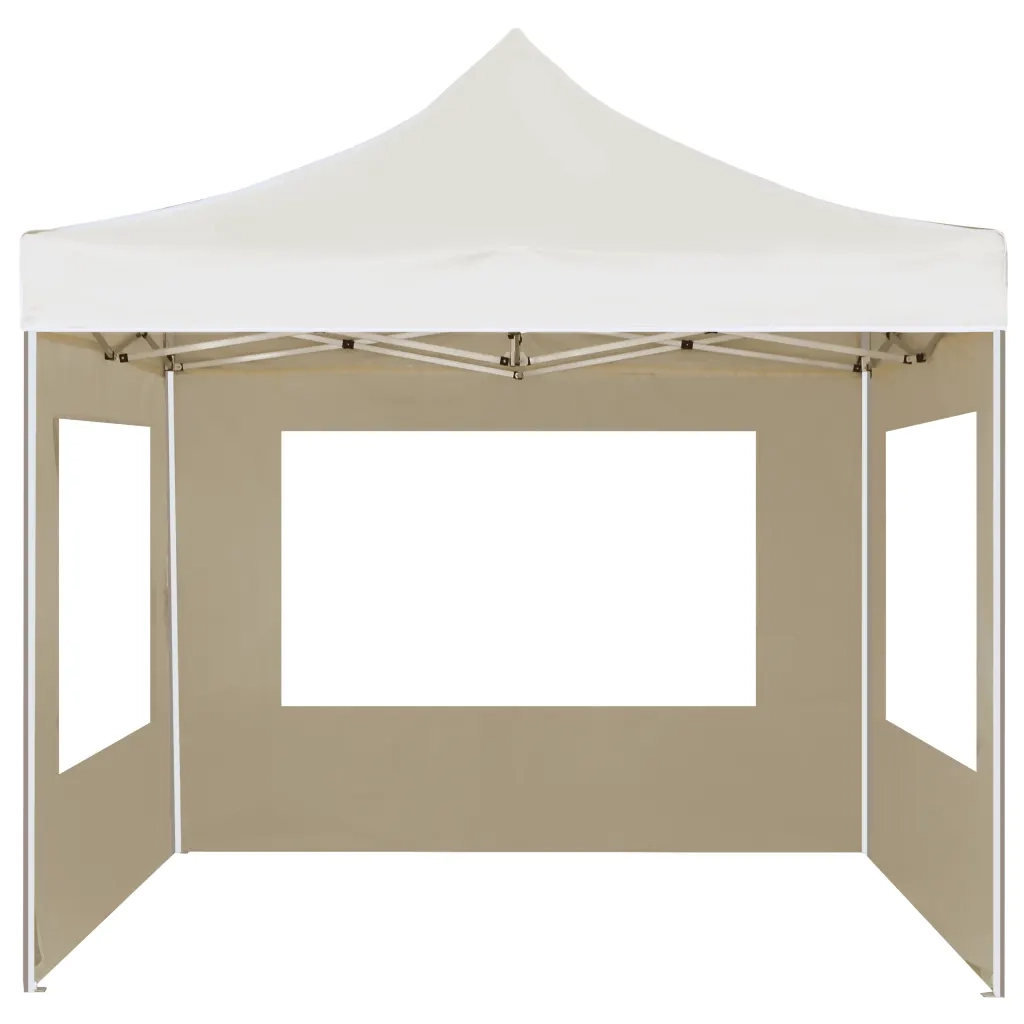 Gazebo | Pergolato Professionale Pieghevole Alluminio con Pareti 2x2m Crema