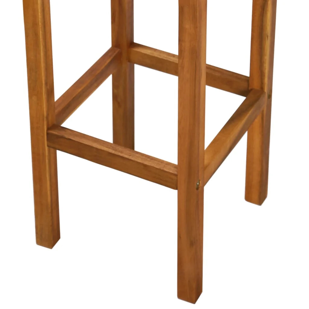 Set di due sgabelli da bar di design seduta a sedia legno massello di acacia 1202048
