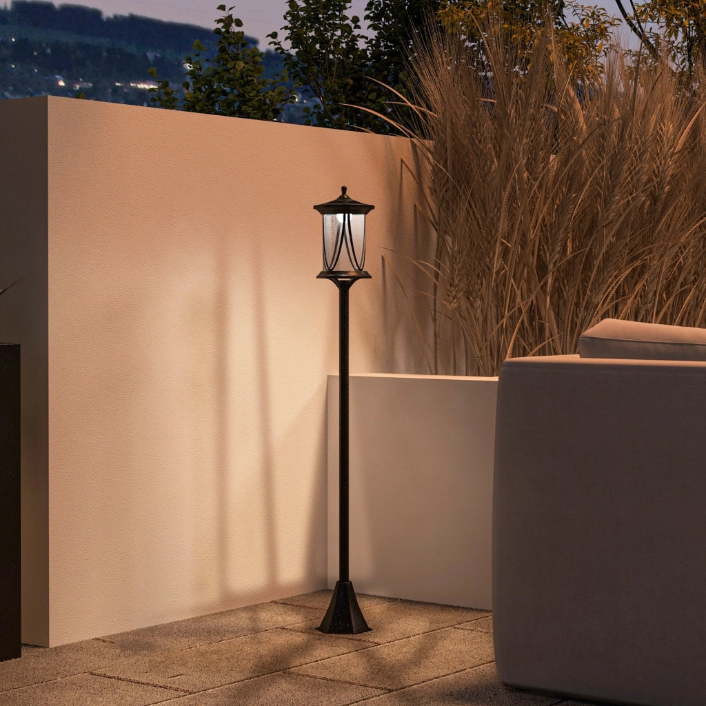 Lampada da Esterno LED Automatica ¨C Minimal ¨C Nero 17x17x127 cm