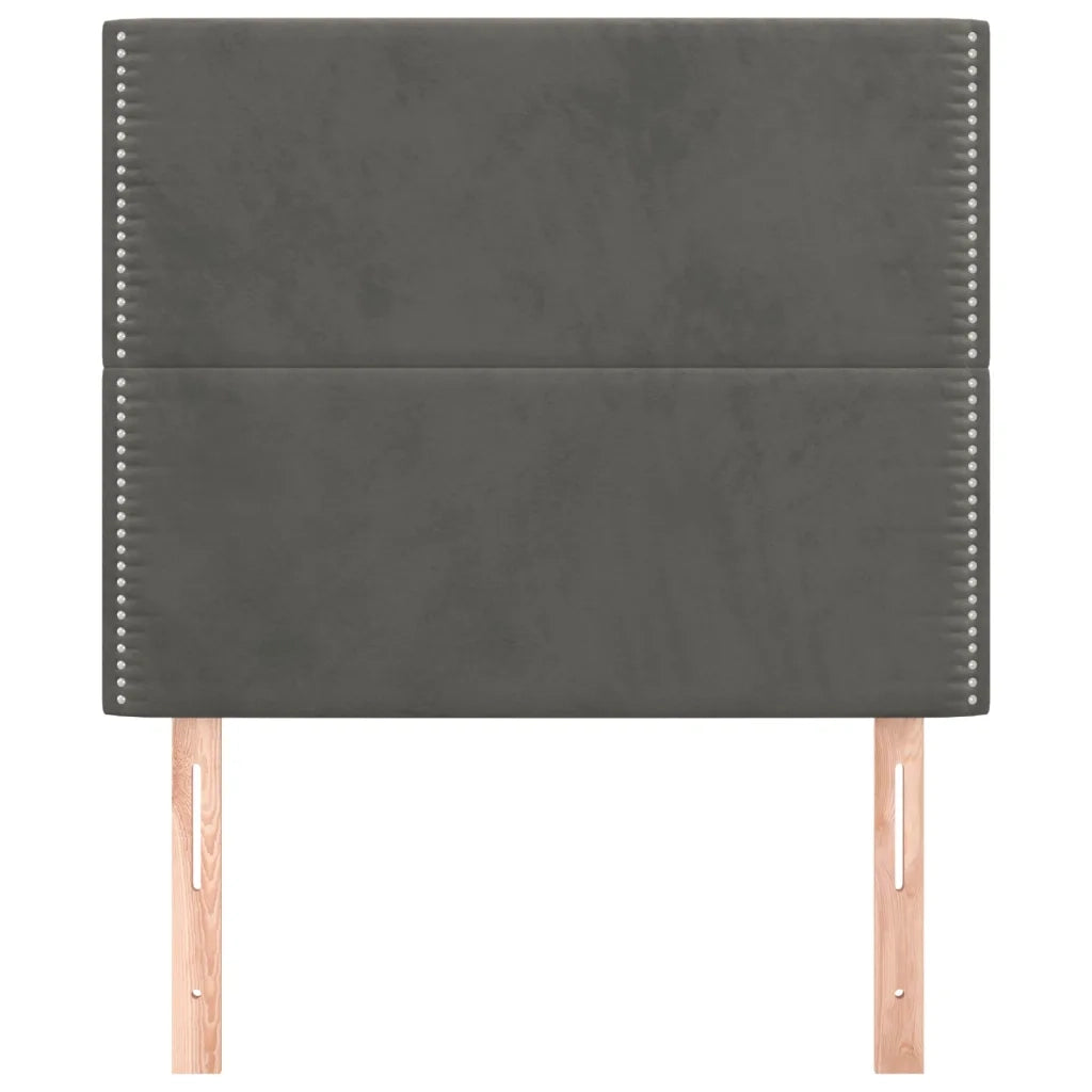 Testiera-Testata Decorativa Grigio Scuro 90x5x118/128 cm Velluto 815614
