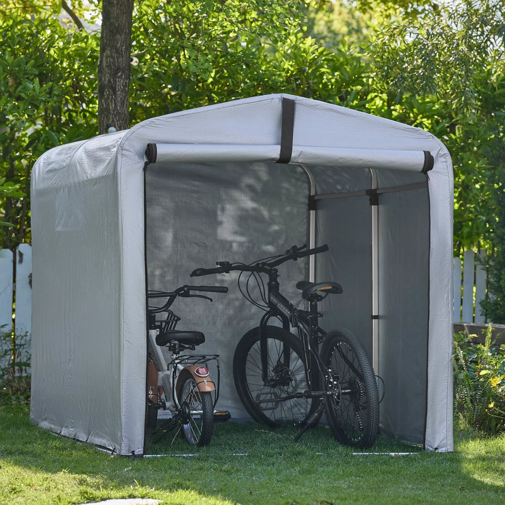 Sobuy Tela di ricambio per Garage Auto per Esterno, Tenda per Bicicletta, Casetta da Giardino, Box Moto Impermeabile, Tendone per Auto, Moto e Attrezzi, Argento, 159x219x165cm SDA12-SIL