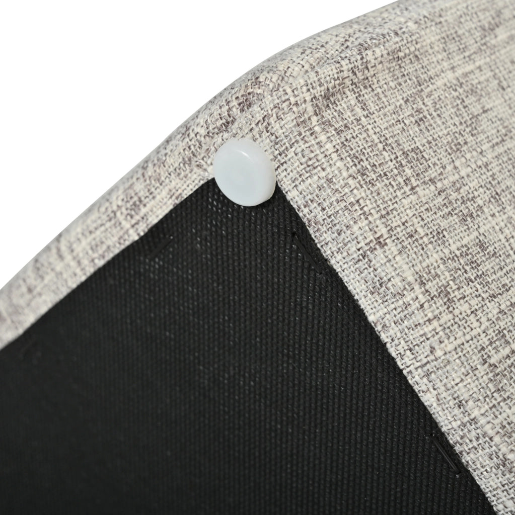 Tavolino da salotto ovale con ante scorrevoli, rivestimento a scanalature verticali e pouf in tessuto, struttura in truciolato e MDF, color noce