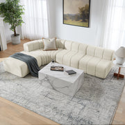 DIVANO ANGOLARE Modulare in Chenille Beige