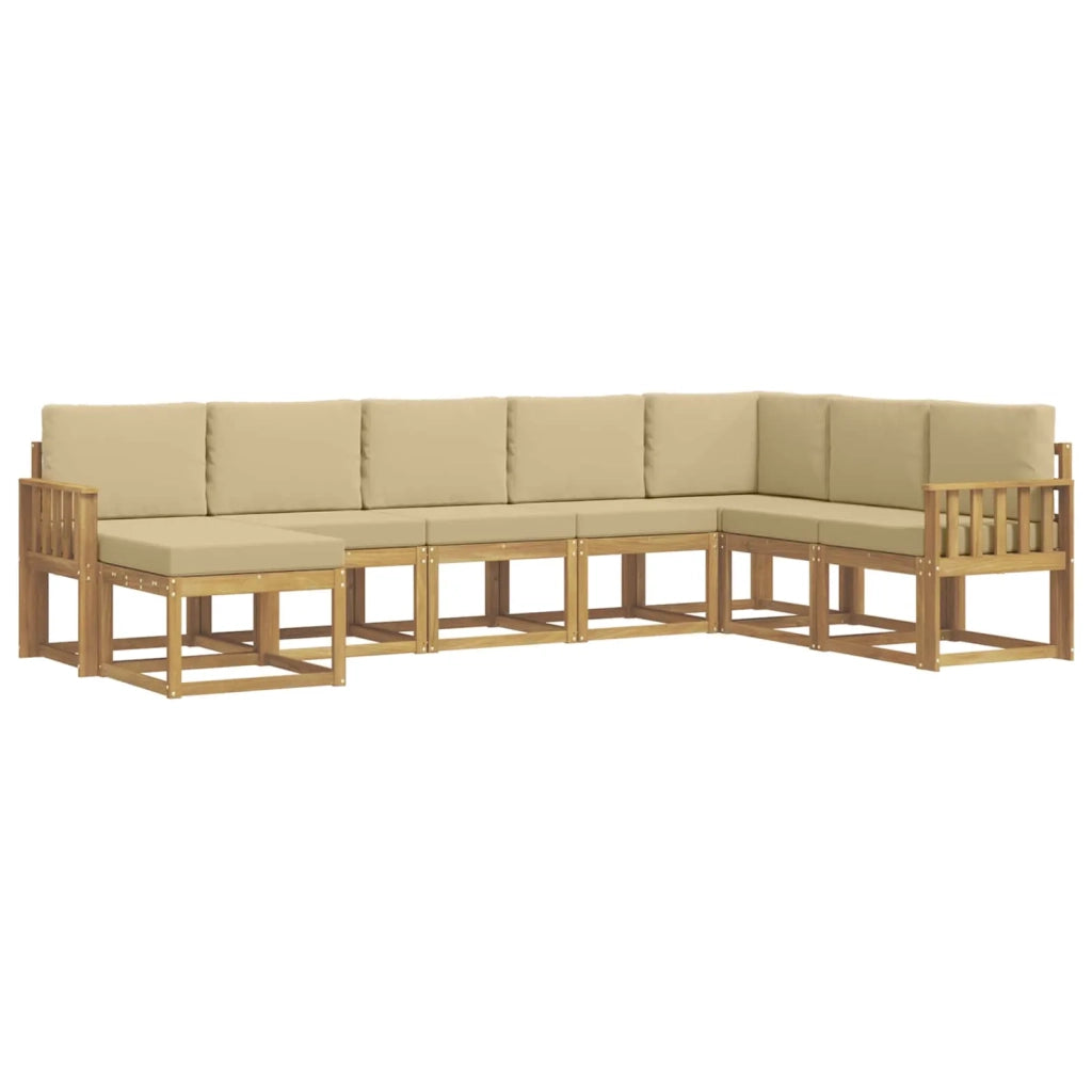 Set di divani da esterno 8 pz Bianco e Beige 3388047