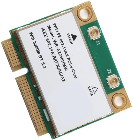 Carta di rete Wi-Fi AX210HMW 5374M Wi-Fi 6E 6GHz MU-MIMO Tri-Band Bluetooth 5.2 MINI PCIE Carta di rete wireless senza fili - Modulo interno wireless per l'ampliamento di rete per laptop.