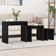 Tavolino da salotto 3 pcs Rovere Nero Legno multistrato 883536