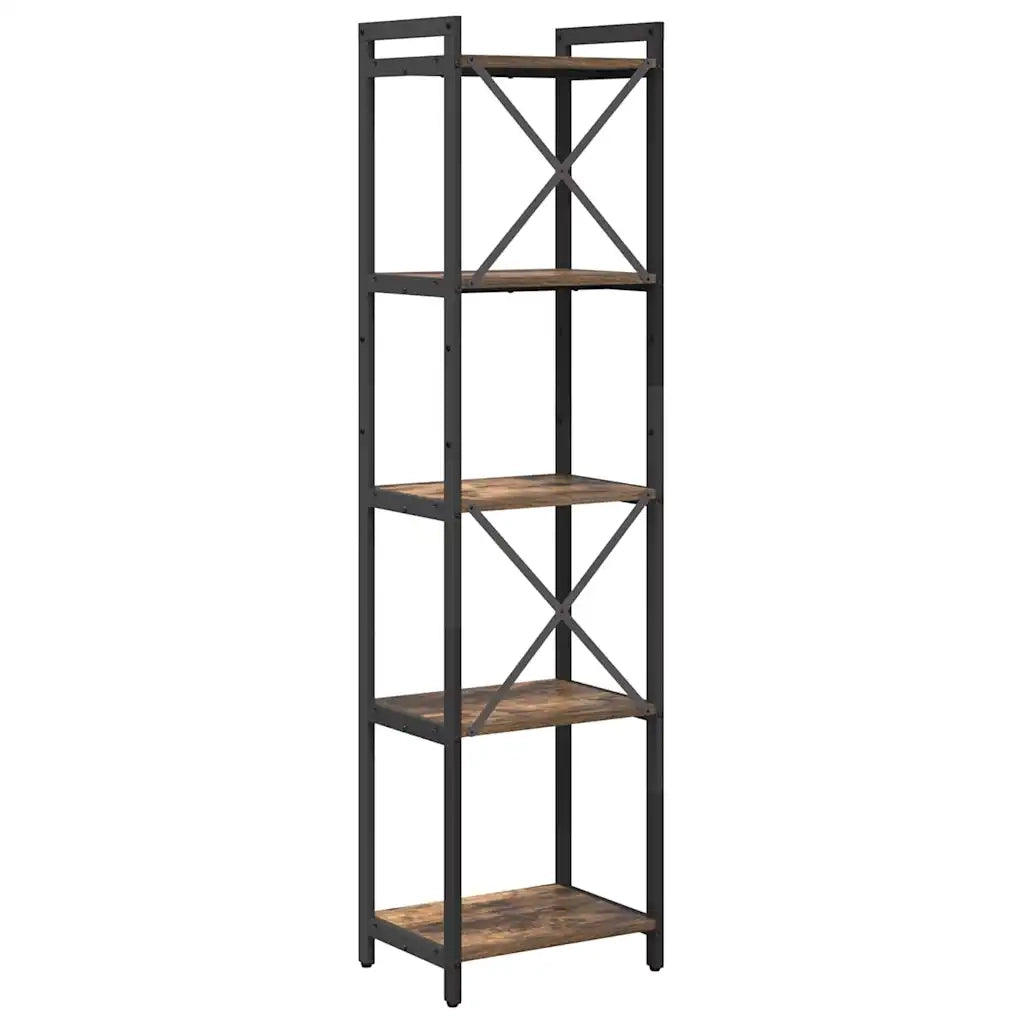 Libreria-Scaffale per Libri-Mobile di Stoccaggio Rovere fum¨¦ 40 x 30 x 155 cm Legno multistrato